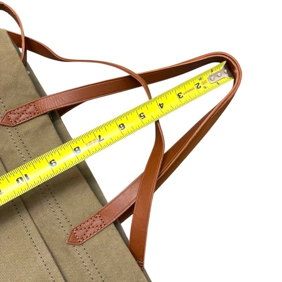 Madewell canvas green and brown tote bag - Picture 13 of 13